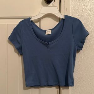 Plain blue crop top